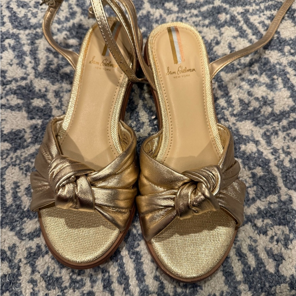 Sam Edelman Metallic Gold Knotted Sandals